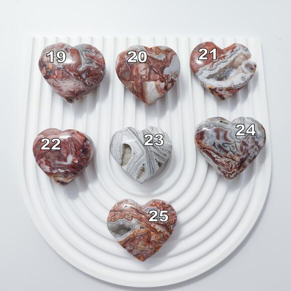 Mexican Lace Agate Heart Crystal Carving - Picture 9 of 9